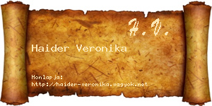 Haider Veronika névjegykártya